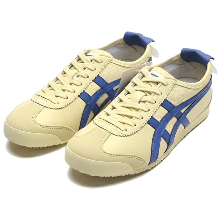 Кроссовки Onitsuka Tiger MEXICO 66 Коровья кожа Легкий Низкий Топ Повседневная обувь Унисекс Бежевый Желтый - изображение 3