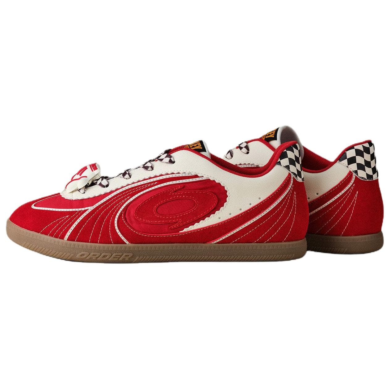 Кроссовки OLD ORDER X Disney Turbo Lite Износостойкие и Легкие Низкие Кеды немецкой армии (GAT) Унисекс Красно-белые - изображение 2