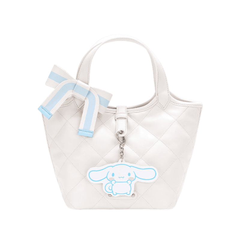 Сумка Sanrio Cinnamoroll Милый и симпатичный бант модный ромбовидный узор универсальный PU сумки обычный женский белый - изображение 1