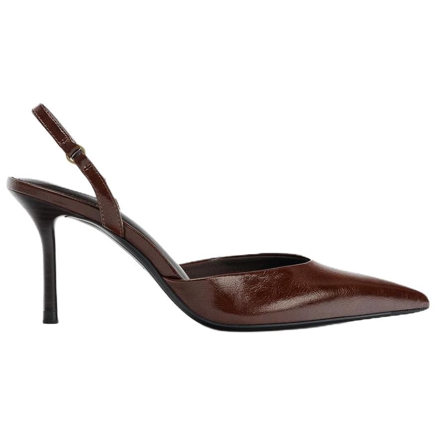 Туфли ZARA PU (полиуретан) Узкий каблук Высокие каблуки 9 см Женские Коричневый - изображение 2