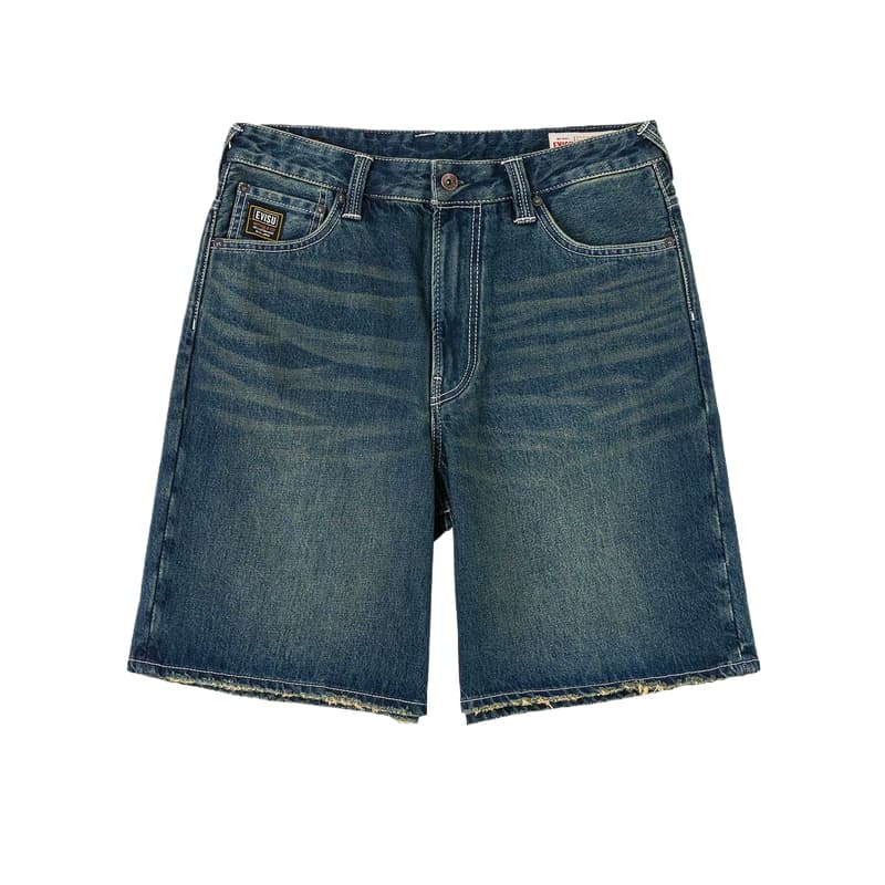 Джинсовые шорты EVISU Джинсовые синие мужские джинсовые шорты - изображение 2