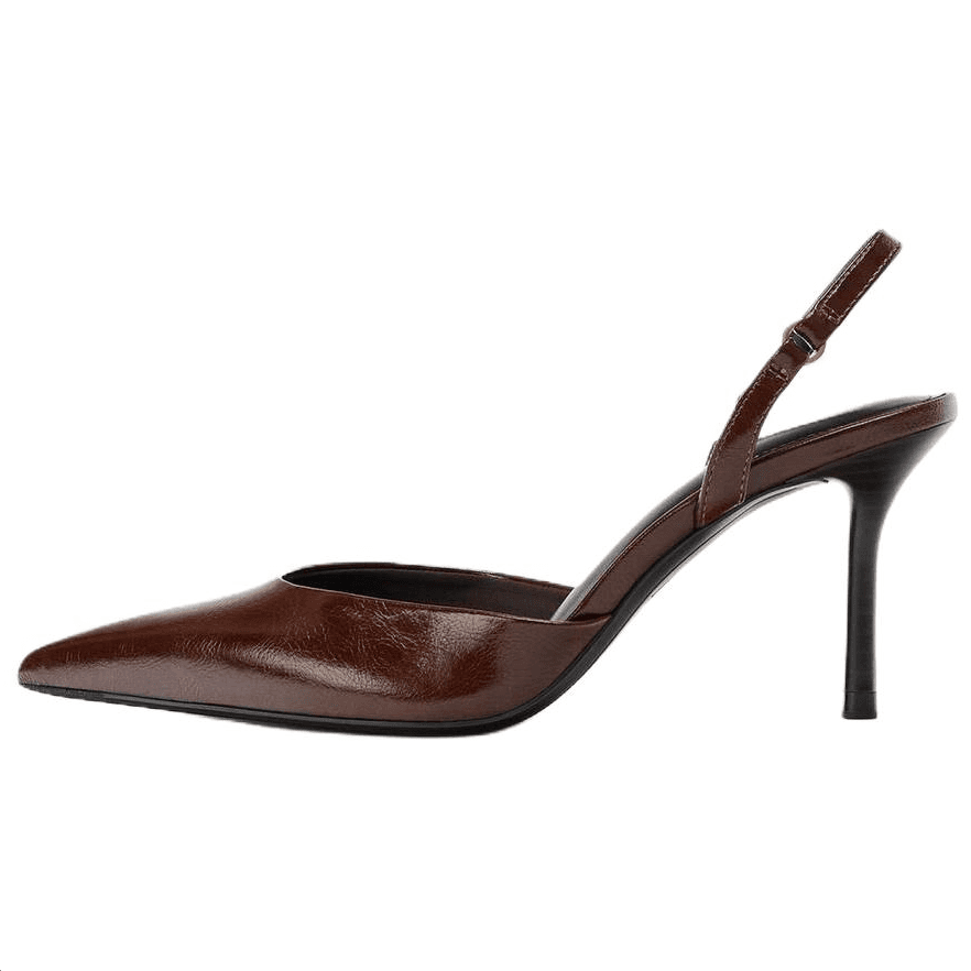 Туфли ZARA PU (полиуретан) Узкий каблук Высокие каблуки 9 см Женские Коричневый - изображение 1