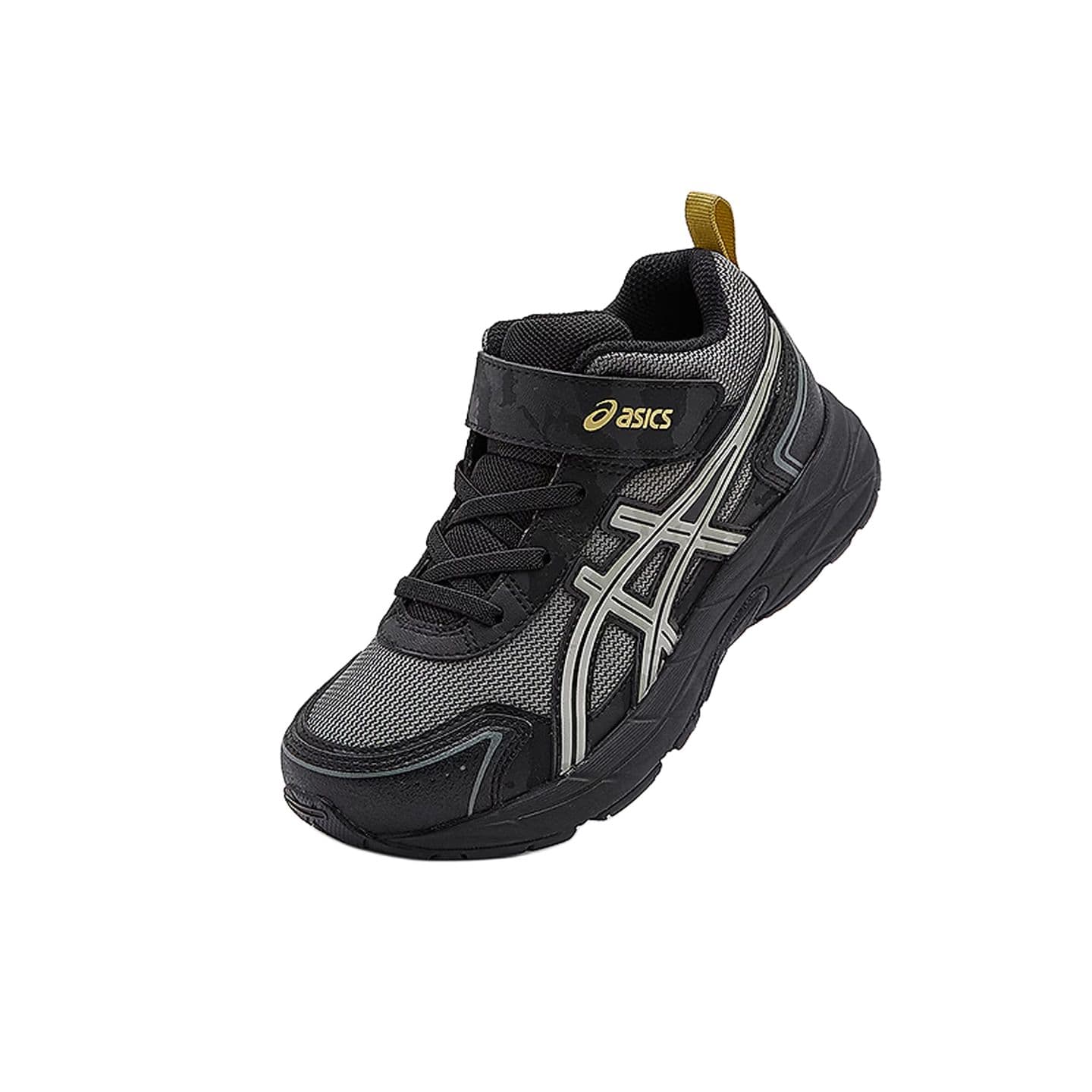 Кроссовки ASICS KIDS Гель Contend Синтетическая кожа текстиль MID Топ Беговые кроссовки Черно-серый Детский - изображение 2