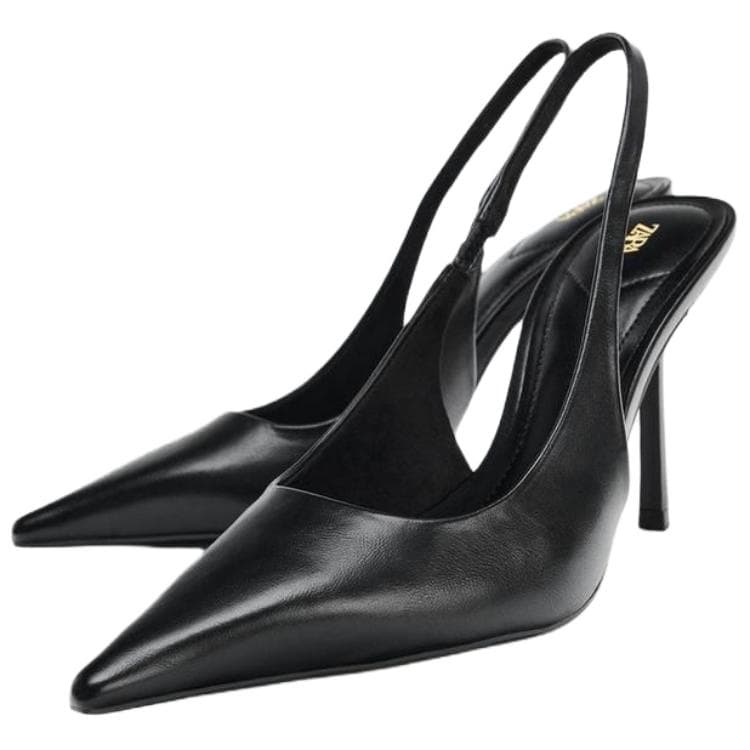 Туфли ZARA PU (полиуретан) Узкий каблук Высокие каблуки 10,5 см Женские Черный - изображение 3