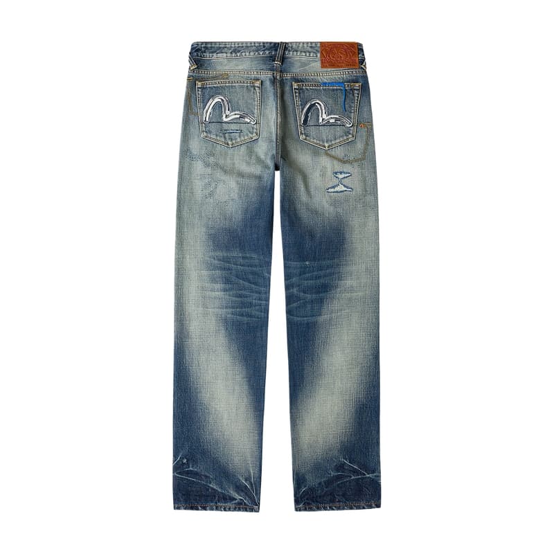 Штаны EVISU Джинсовый Синий Мужские Джинсы - изображение 2
