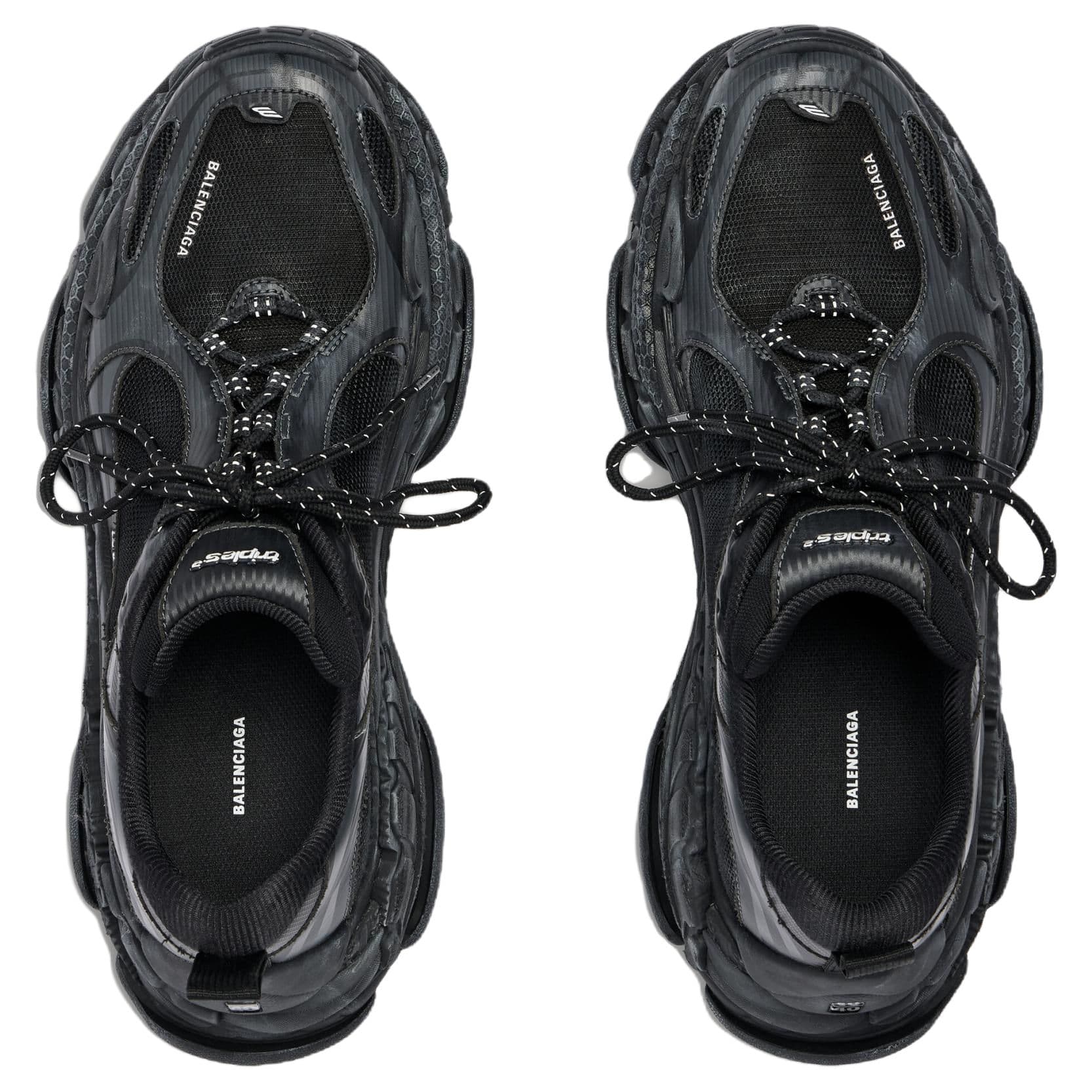 Кроссовки Balenciaga Triple S.2 Low Топ Массивные кроссовки Мужской Черный и Темно-Серый - изображение 4