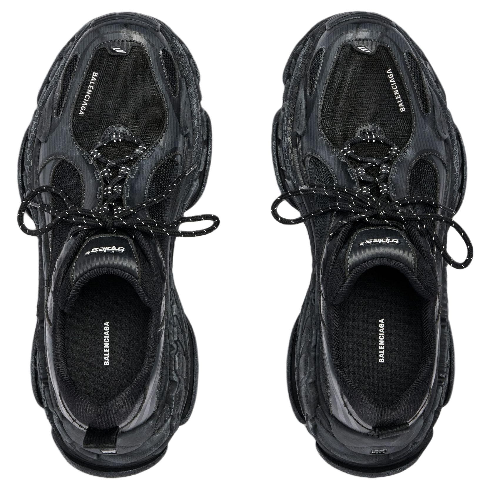 Кроссовки Balenciaga Triple S.2 .2 Low Топ Массивные кроссовки Женские Черный и Темно-Серый - изображение 4