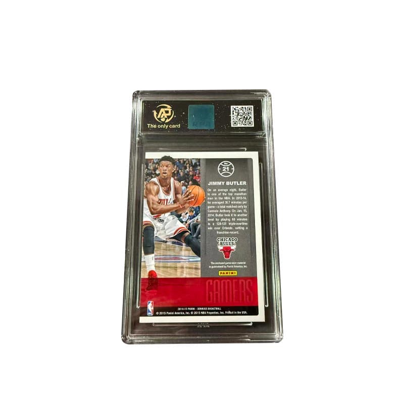 PANINI Donruss Быки Джимми Батлер Подписанная Джерси Материал Cut Высокий Score РЕЗИРОВАННАЯ Карта - изображение 2