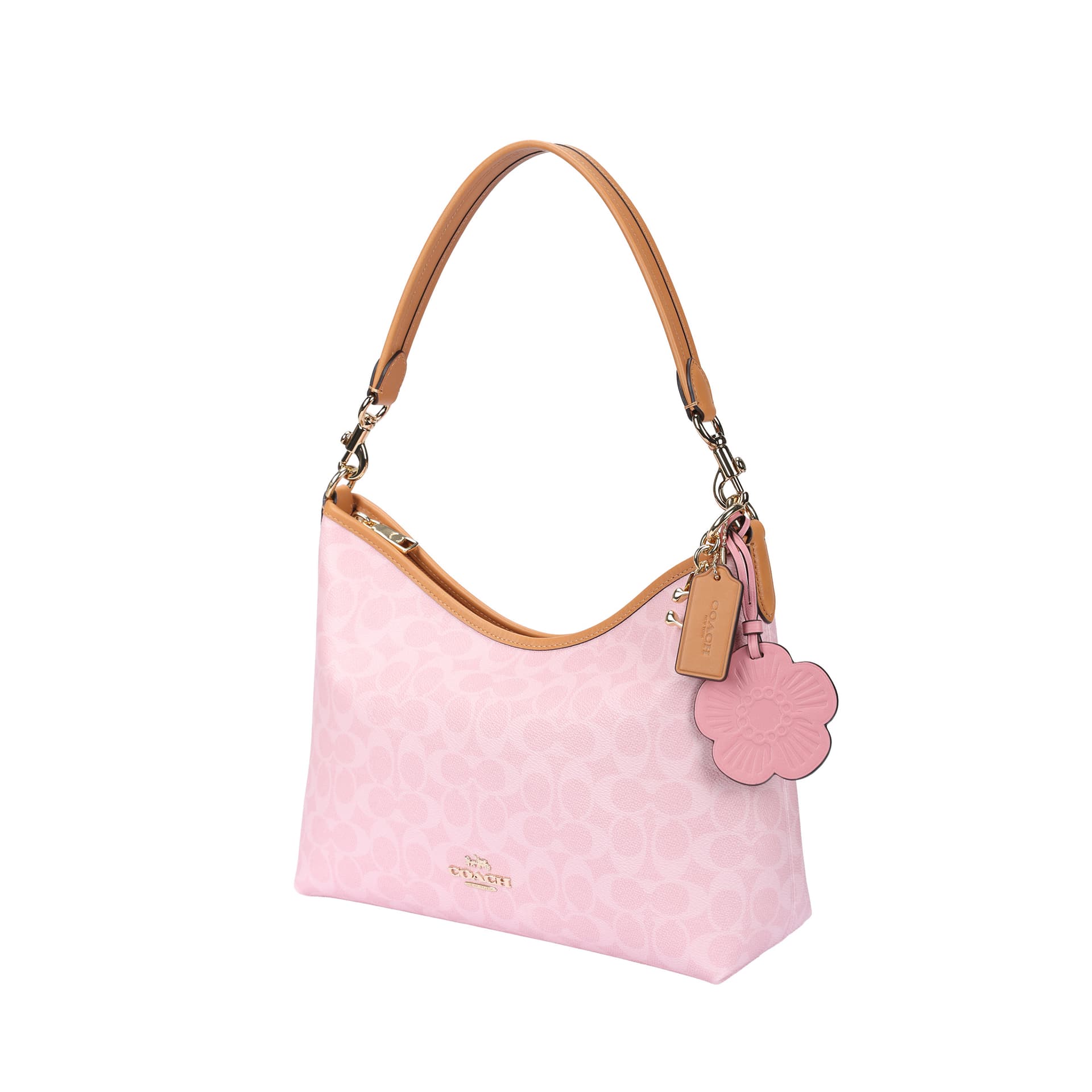 Мини-сумка COACH Laurel Искусственная кожа Хобо Сумка Сумка через плечо Сумка на плечо Большая Женская Вишневый цветок Розовый - изображение 2