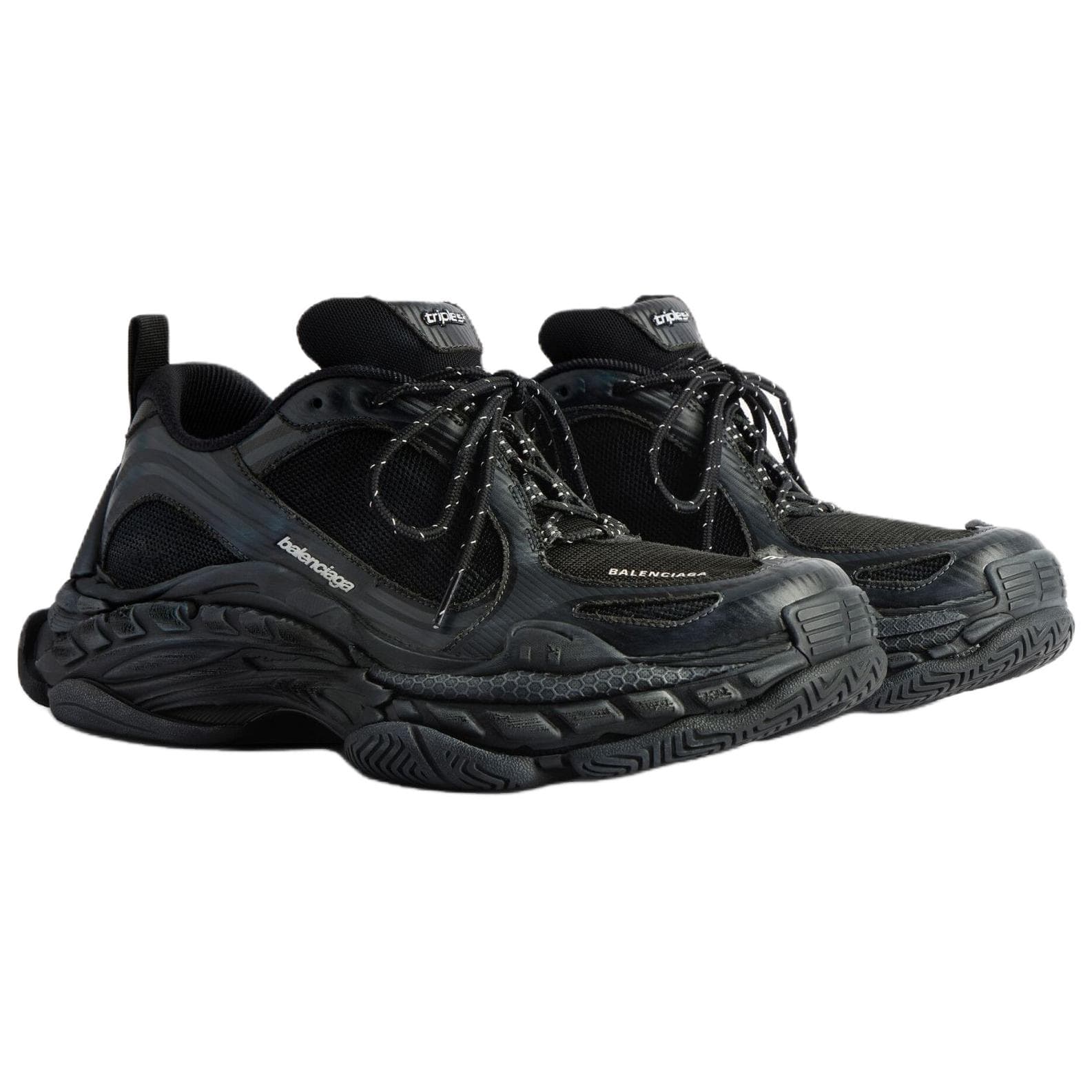 Кроссовки Balenciaga Triple S.2 .2 Low Топ Массивные кроссовки Женские Черный и Темно-Серый - изображение 3