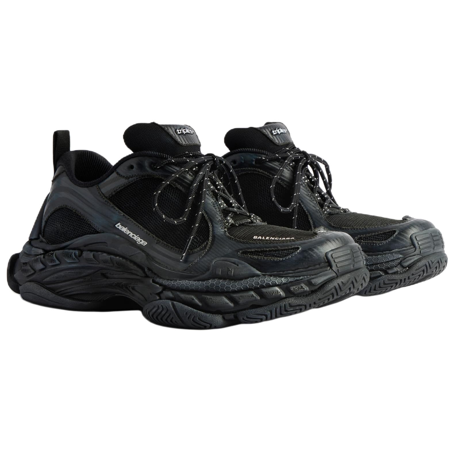Кроссовки Balenciaga Triple S.2 Low Топ Массивные кроссовки Мужской Черный и Темно-Серый - изображение 3