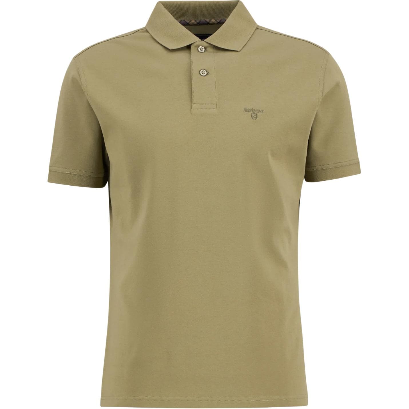 Поло BARBOUR Hylton Однотонный 100% хлопок Короткий рукав Поло с вышитым гербом Мужской - изображение 1