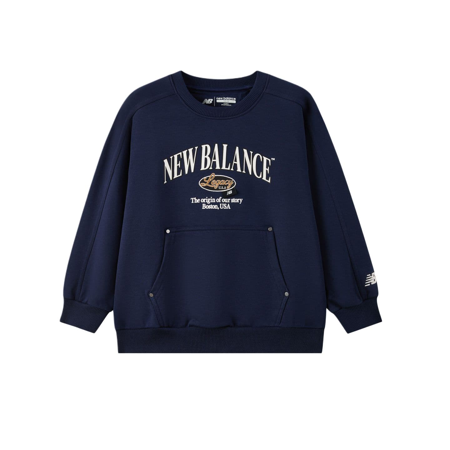New Balance Морской Синий Детская Толстовка - изображение 1