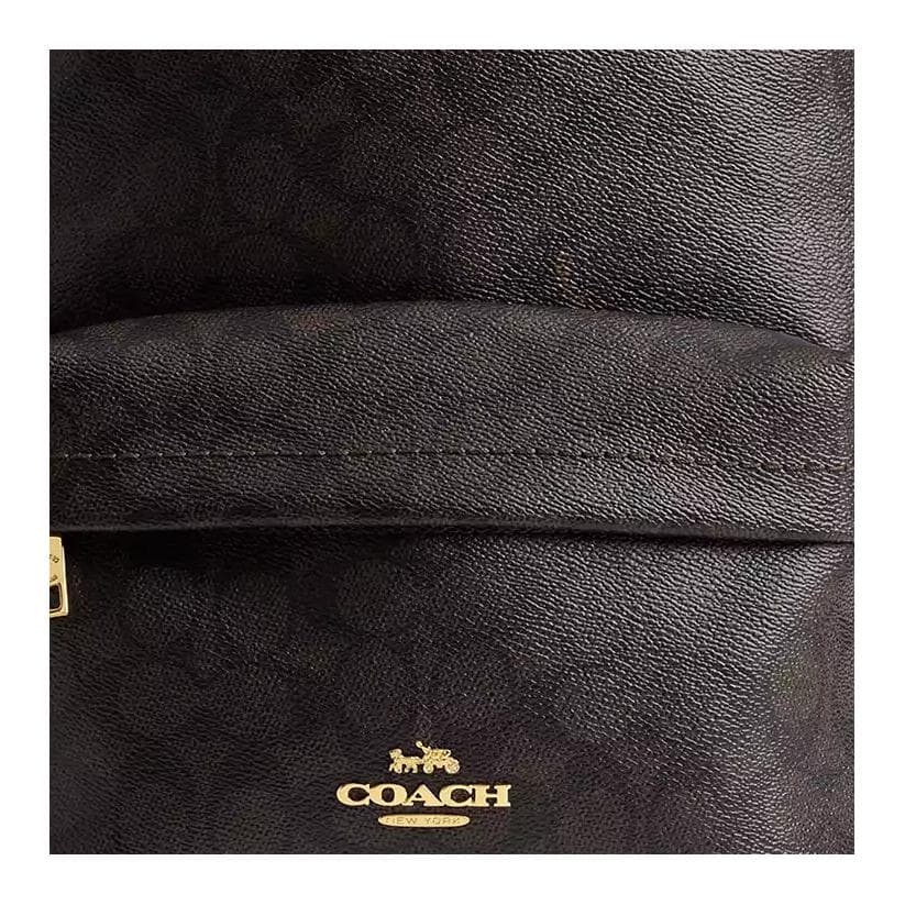 Рюкзак COACH Taylor Искусственная кожа с текстильным рюкзаком большой женский золото и орех черный - изображение 4