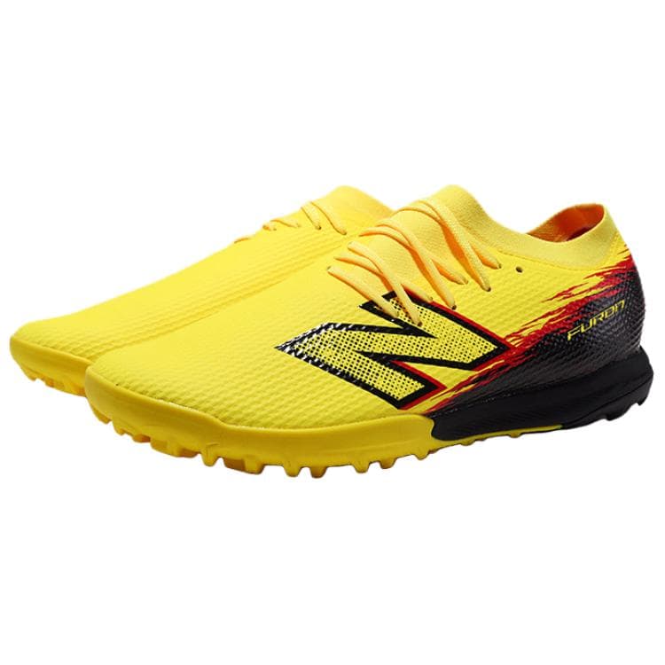 Кроссовки для футбола New Balance Furon V8 TF Шипы Покрытие Поддержка Футбольные бутсы Мужские Желто-черные - изображение 3