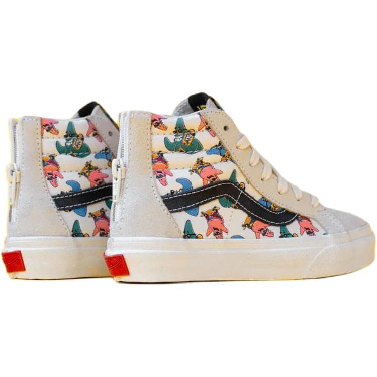 Кроссовки SPONGEBOB SQUAREPANTS x Vans SK8 HI Высокие Кеды Детская Скейтбординг Обувь Белая Малыш - изображение 4