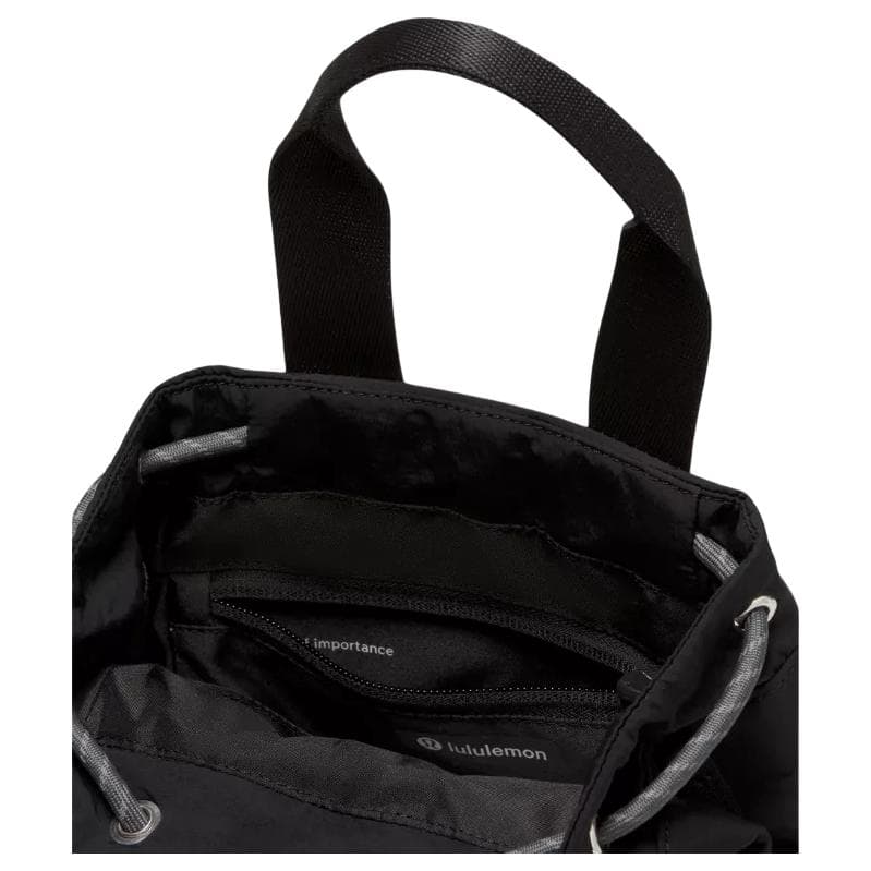 Рюкзак Lululemon Convertible Нейлоновая Сумка-ведро Сумка через плечо Мини для Женщин Черная - изображение 4