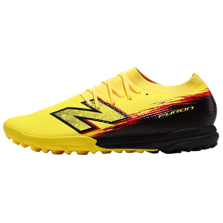 Кроссовки для футбола New Balance Furon V8 TF Шипы Покрытие Поддержка Футбольные бутсы Мужские Желто-черные - изображение 1