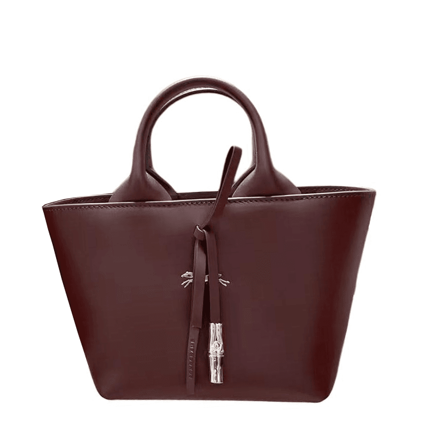 Сумка LONGCHAMP Le Roseau Телячья кожа Сумка Женские Бургундский Цвет - изображение 1