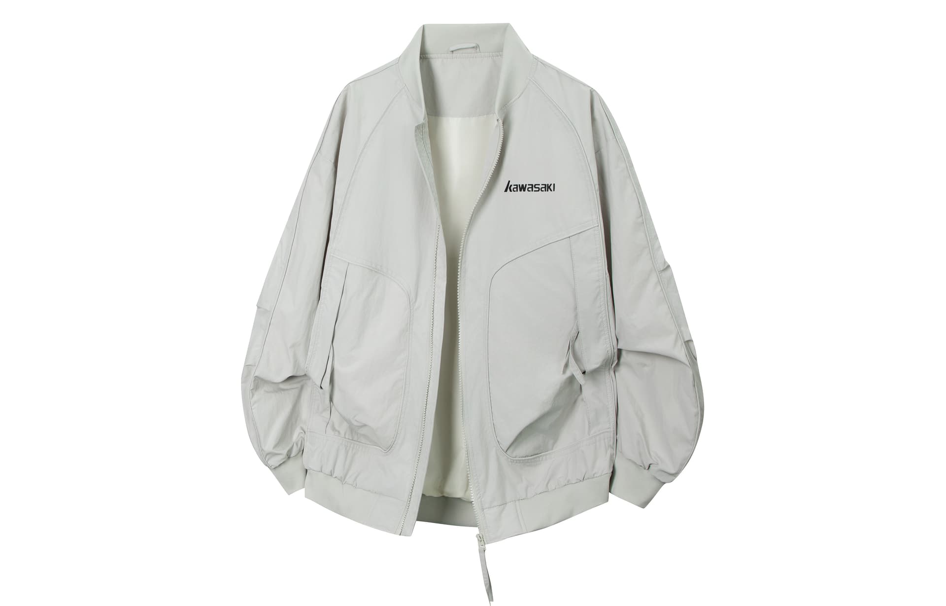 Куртка Kawasaki Американский винтаж Базовый Минималистичный Однотонный Cleanfit Принт с буквами Повседневный Универсальный Свободный покрой Дышащий Спорт & отдых на природе Верхняя одежда Унисекс - изображение 1