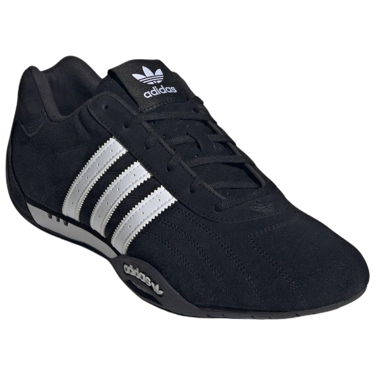 Кроссовки Adidas Originals ADIRACER Кожа Низкий Верх Повседневная Обувь Унисекс Черный Белый - изображение 2