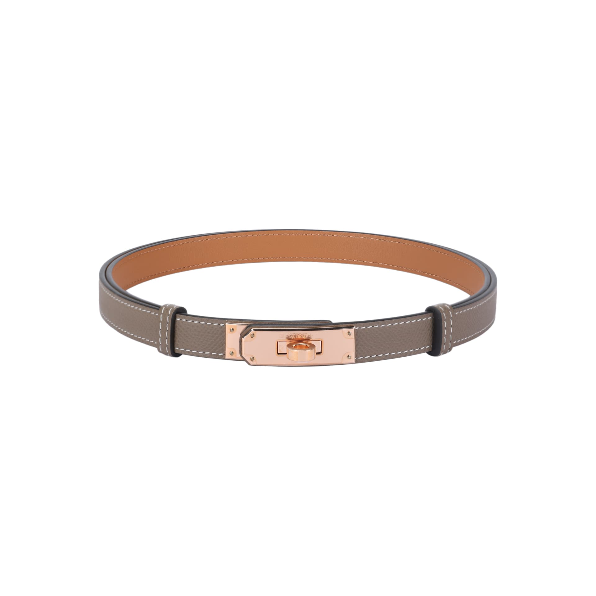 Ремень Hermes Kelly Belt Epsom Elephant Grey Rose Gold - изображение 2