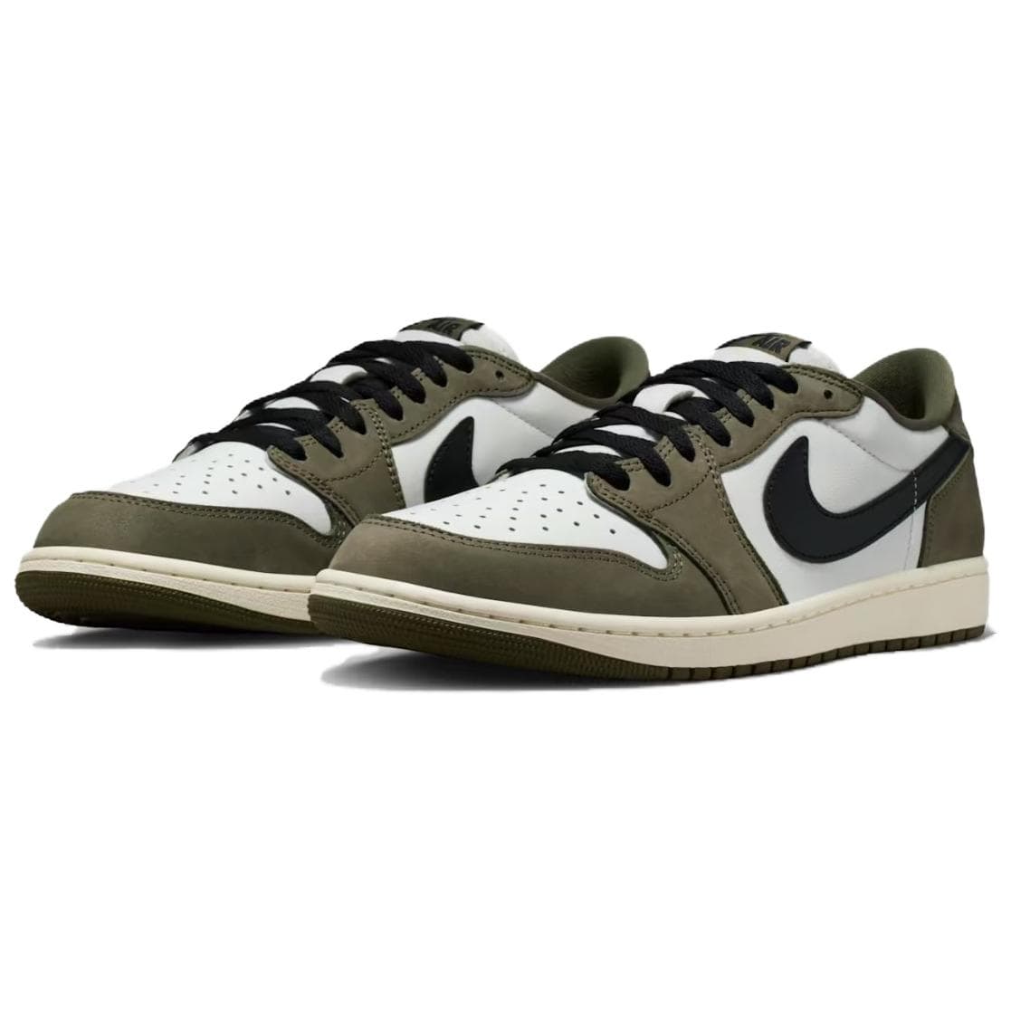 Ретро баскетбольные кроссовки Jordan Air Jordan 1 Low Топ Ретро Баскетбольные Кроссовки Мужские Оливково-Зеленые - изображение 3