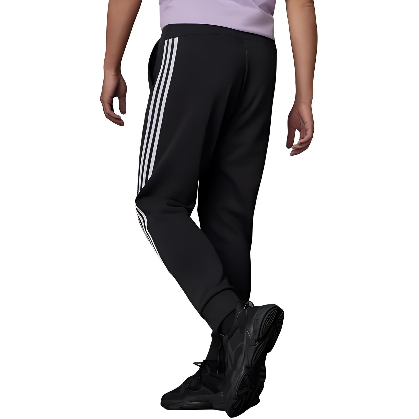 Штаны Adidas Future Icons Вязаные Тренировочные Штаны Мужские Черные Импульс Желтые - изображение 2