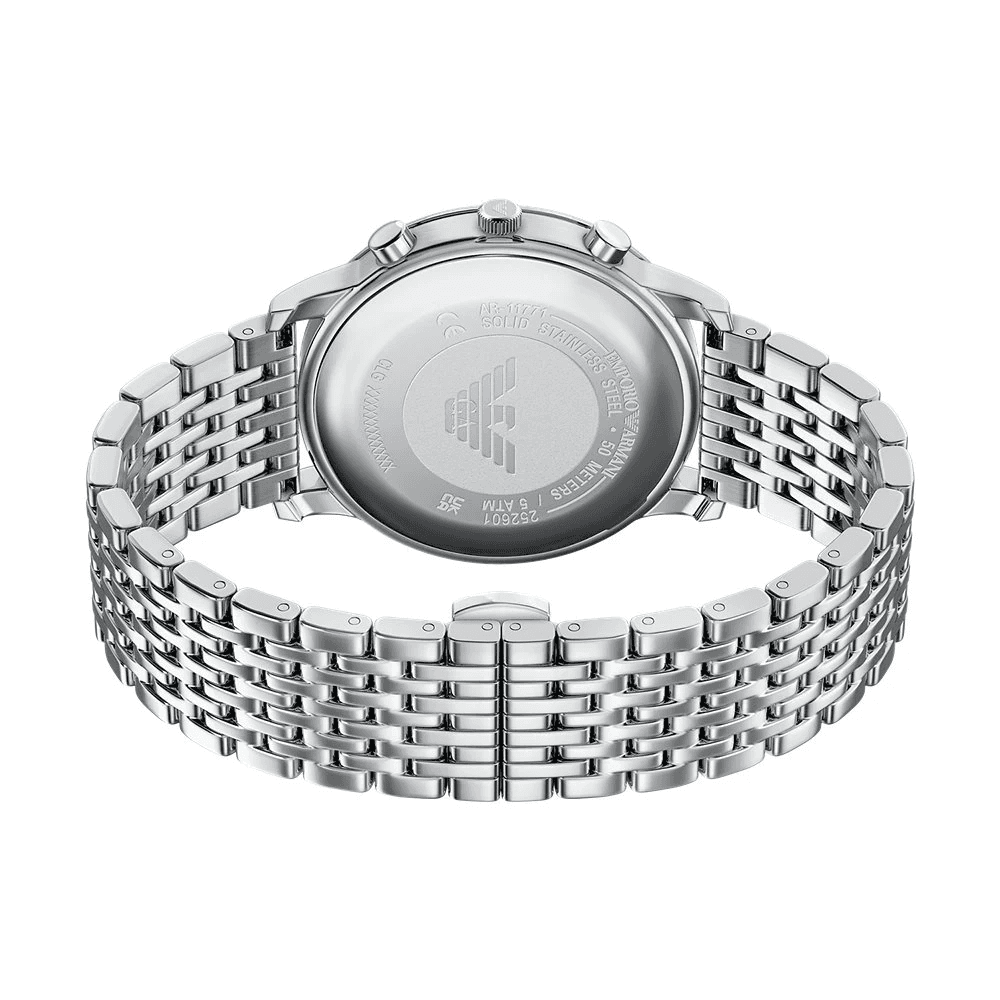 Механические часы EMPORIO ARMANI Часы на запястье Кварцевый механизм Нержавеющая сталь Шнуровка 42 мм Синий циферблат Мужские часы - изображение 4