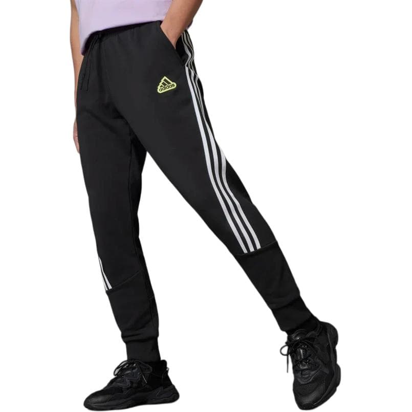 Штаны Adidas Future Icons Вязаные Тренировочные Штаны Мужские Черные Импульс Желтые - изображение 3