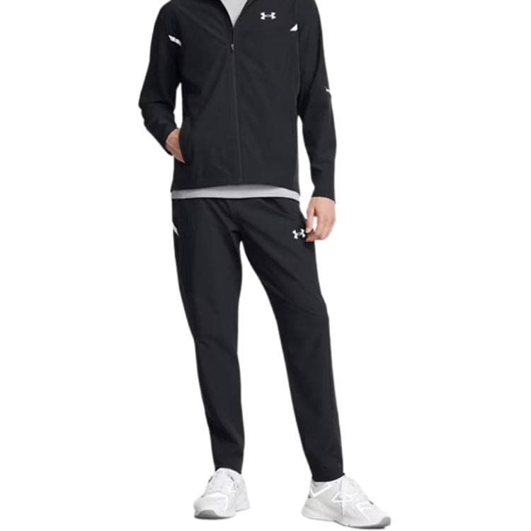Штаны Under Armour Ткани вязаные FW24 Повседневные штаны Мужские Черные Светоотражающие - изображение 3