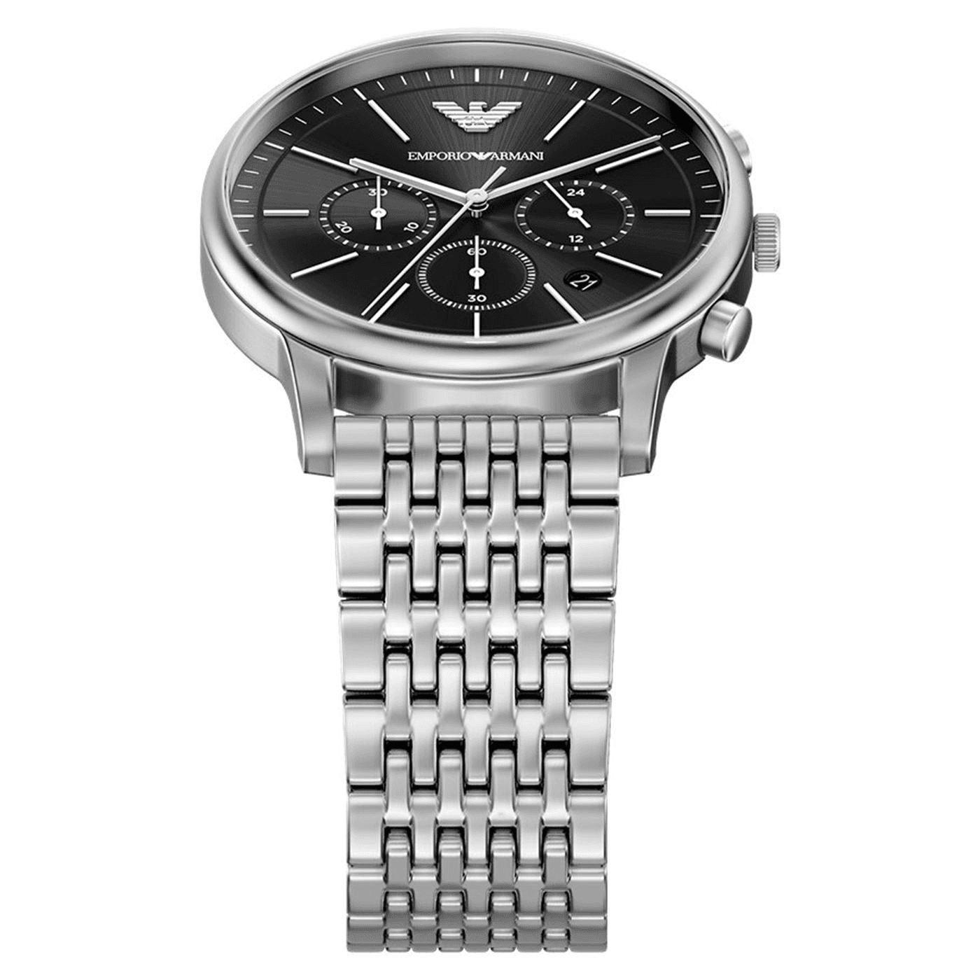 Механические часы EMPORIO ARMANI Часы на запястье Кварцевый механизм Нержавеющая сталь Шнуровка 42 мм Черный циферблат Мужские часы - изображение 2
