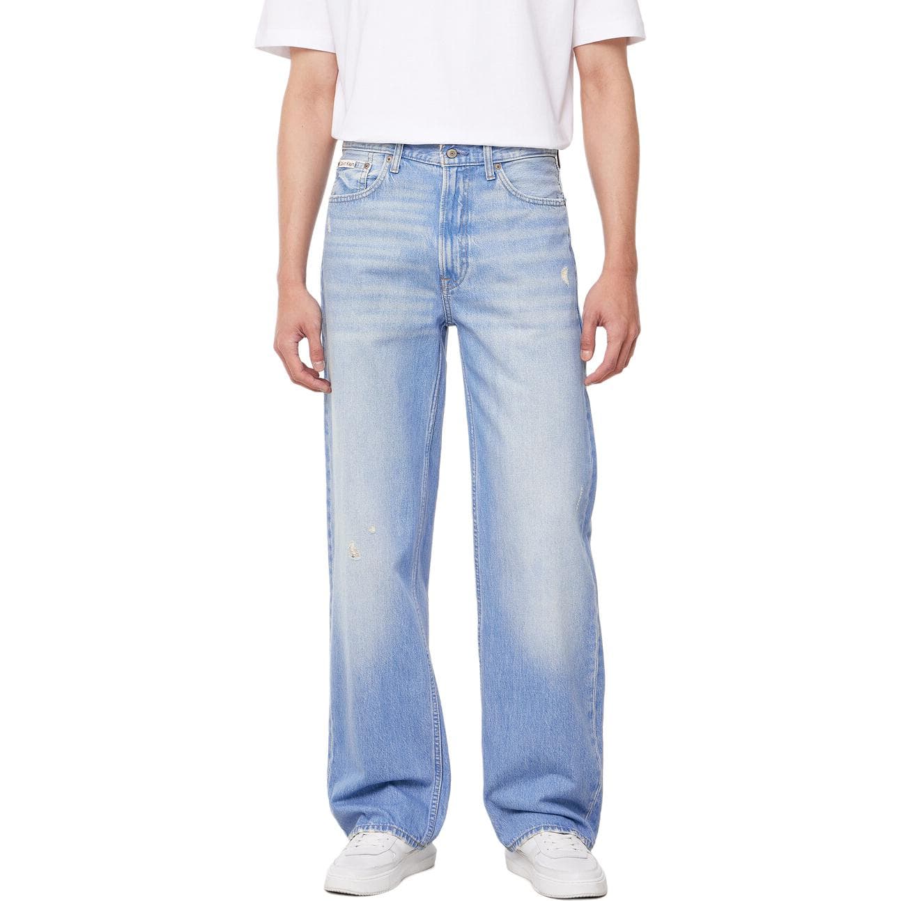 Штаны Calvin Klein Джинсы Мужские Светло-Синие - изображение 7