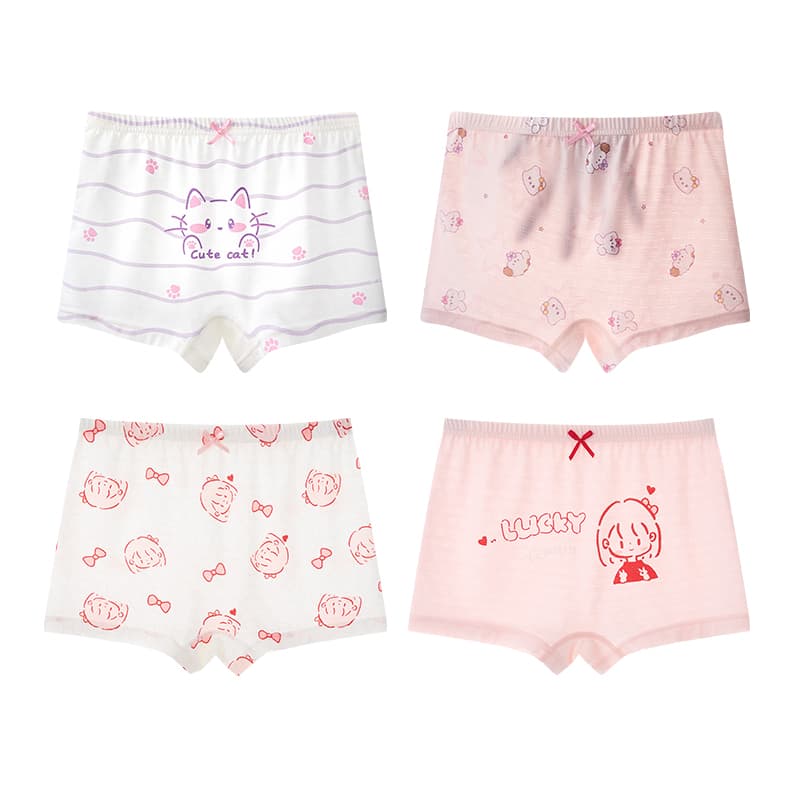 MIIOW 4 пачки [Белый + Розовый + Розовый + Белый] Kids нижнее белье - изображение 1