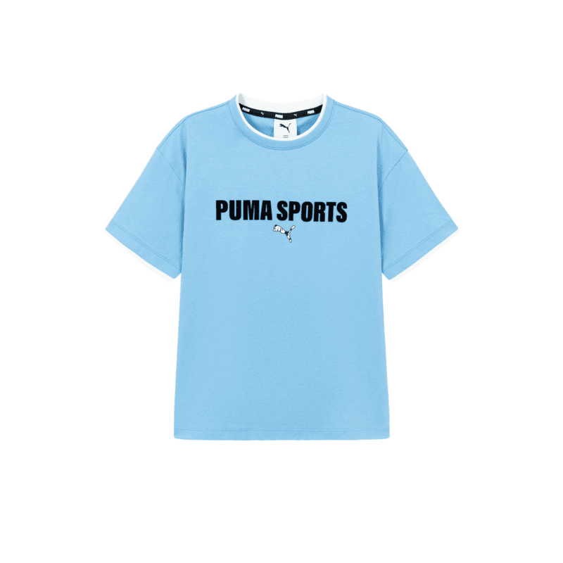 Футболка PUMA Детский Быстросохнущий T-Рубашки Озерно-Синий Детский - изображение 1