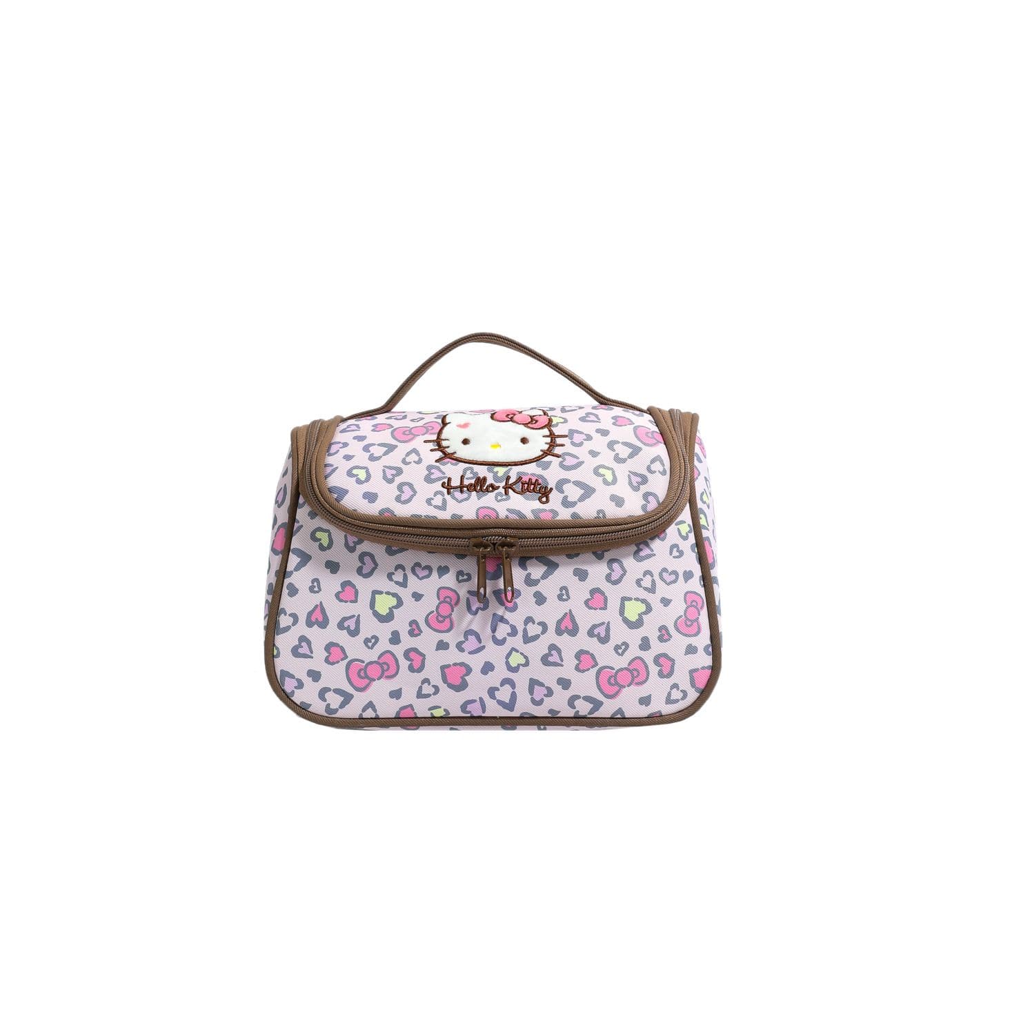 Sanrio Hello Kitty Милый стиль Студенческий Настольный Путешественный Сумка для хранения Унисекс с леопардовым принтом - изображение 1