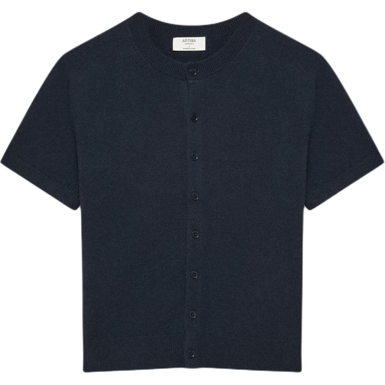 Aritzia SS26 Bare Плюш с кольцевым рисунком Короткий рукав Кардиган Плюш с кольцевым рисунком Свитер Женский - изображение 1