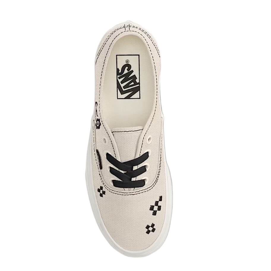 Кеды Vans Authentic Low-Top Canvas Shoes Beige Black Unisex Ванс Аутентик Низкие Кеды из Холста Бежевый Черный Унисекс - изображение 4