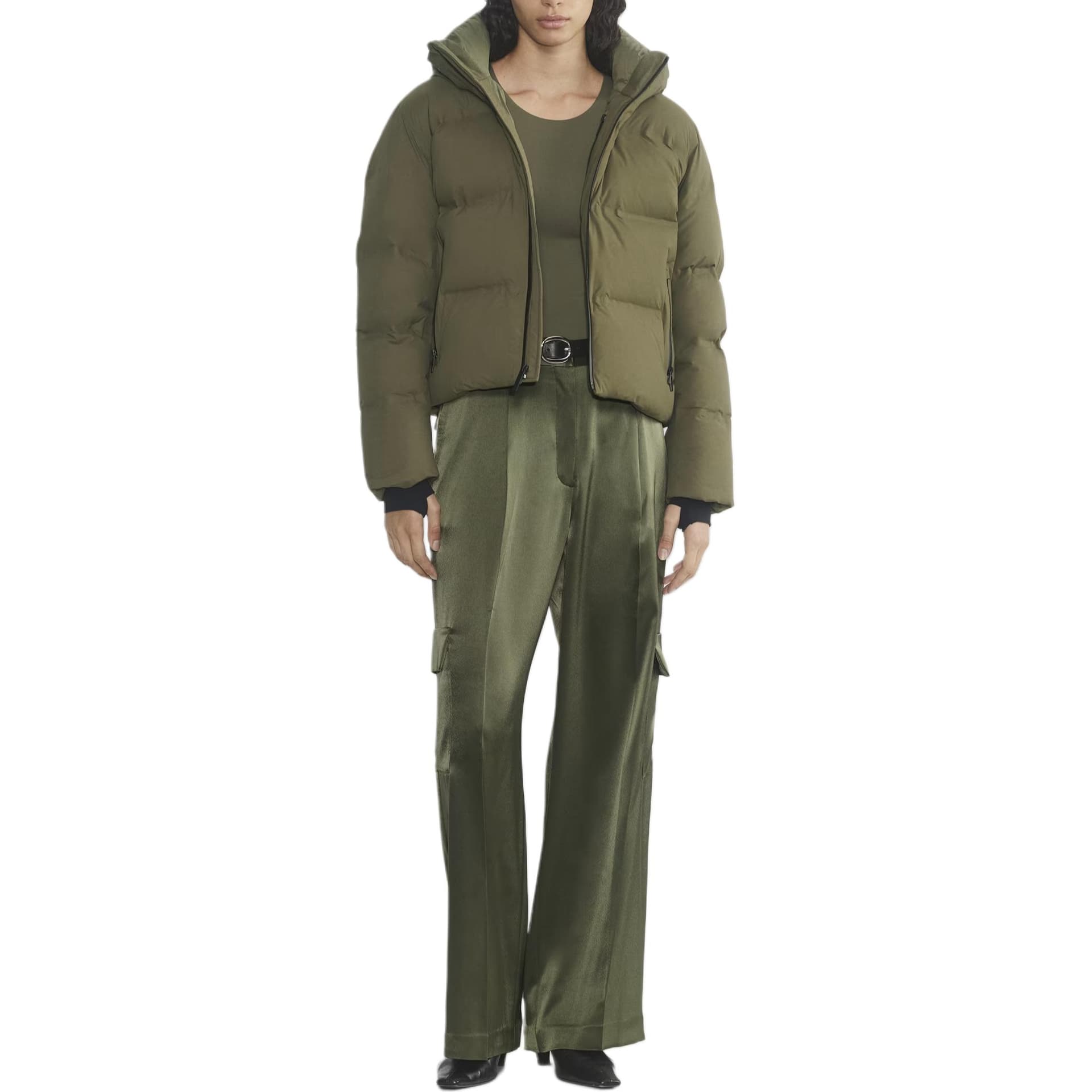 Пуховик ARITZIA Супер Puff2OTM Shorty RainstopTM Пуховик Женский Армейский Зеленый Армейский Зеленый - изображение 2