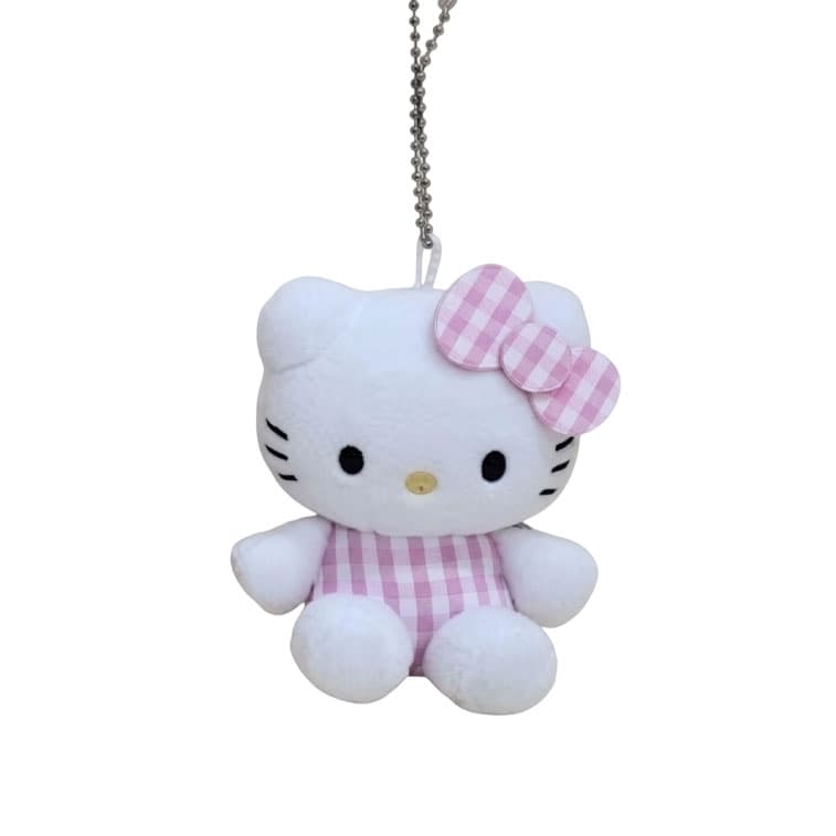 Санрио Hello Kitty Клетка Брелок Розовый Плюшевый Брелок Длина Тела 8 см - изображение 1
