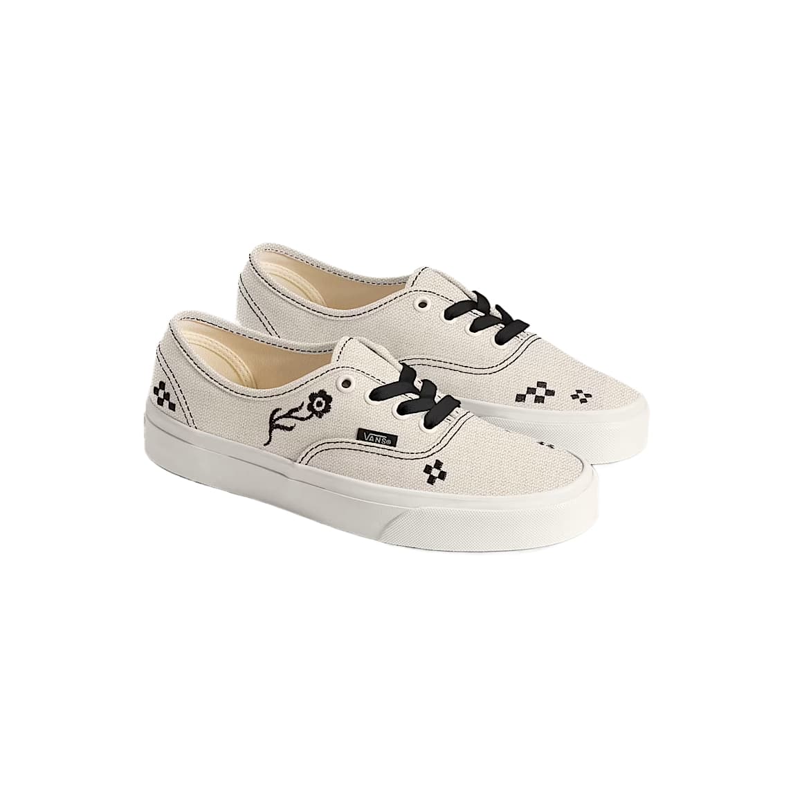 Кеды Vans Authentic Low-Top Canvas Shoes Beige Black Unisex Ванс Аутентик Низкие Кеды из Холста Бежевый Черный Унисекс - изображение 2