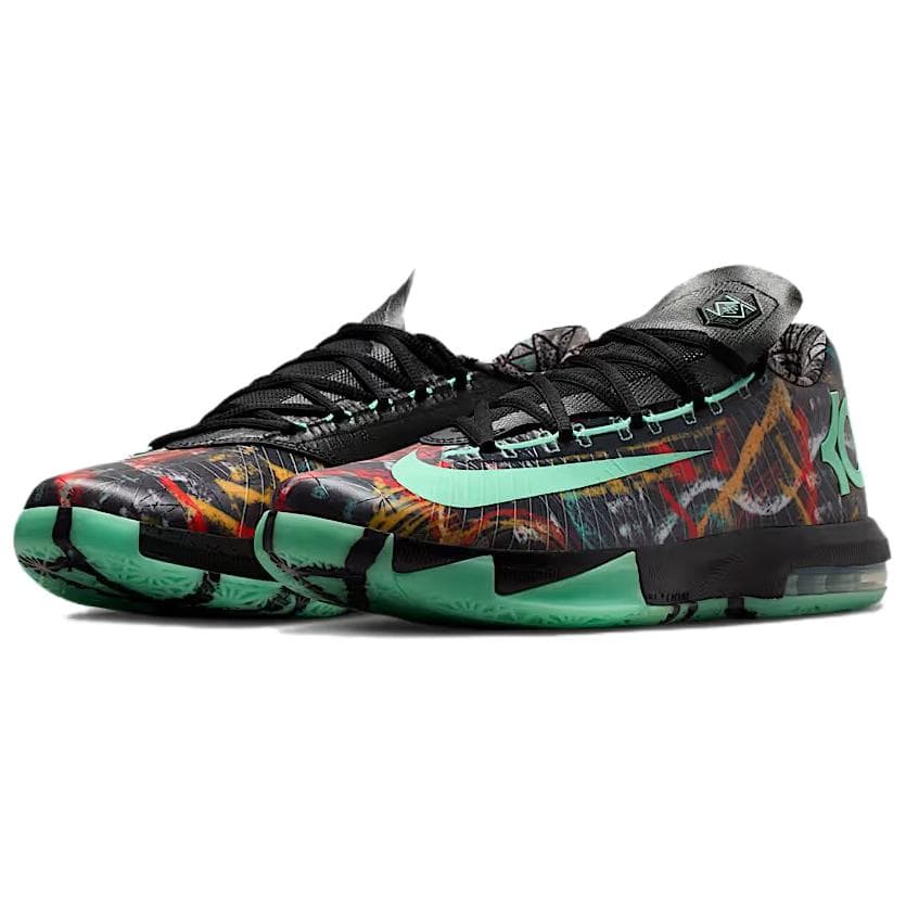 Кроссовки для баскетбола Nike KD 6 Low Топ Баскетбольные кроссовки Мужские Черные Зеленые - изображение 3
