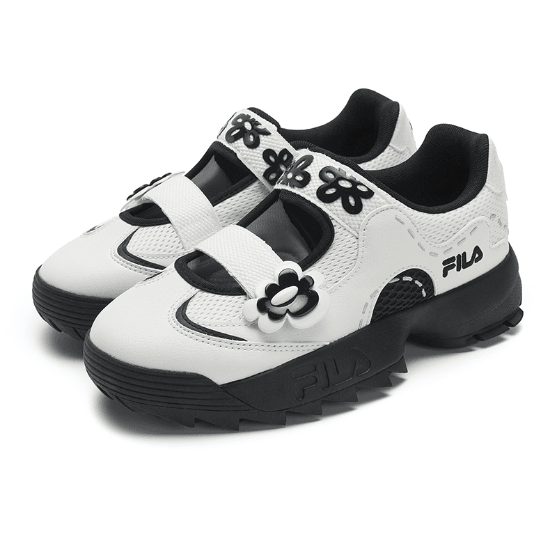 Кроссовки FILA DISRUPTOR 2 FLOWER Устойчивый к истиранию Дышащий Легкий Низкий Топ Повседневная Обувь Женская Микро-Белый Черный - изображение 3