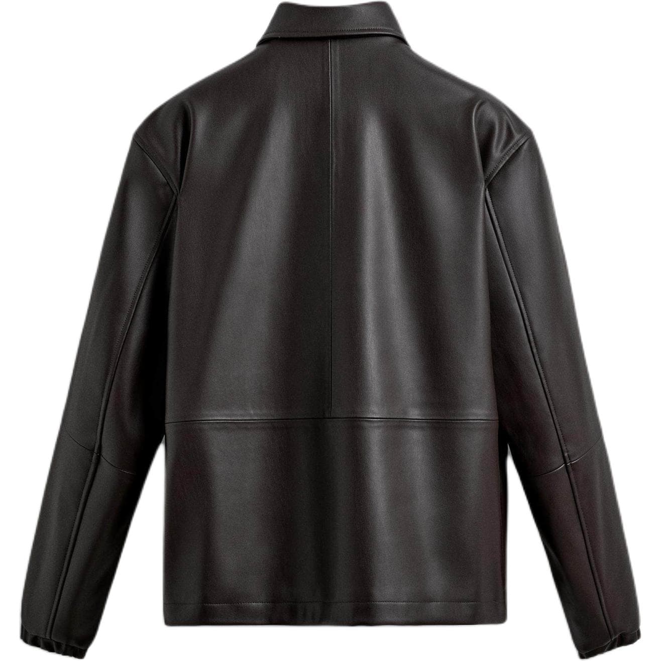 Кожаная куртки ZARA Коричневый Мужская Кожаная Куртка - изображение 2