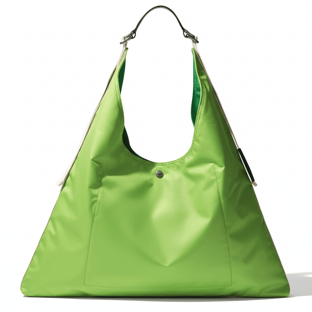 Мини-сумка LONGCHAMP RE Play Нейлоновая Сумка через плечо Увеличенная Корпус Унисекс Ярко-зеленый и Светло-зеленый - изображение 3