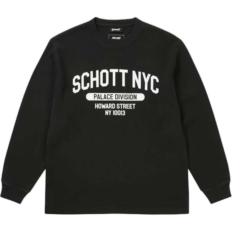 Кофта PALACE x Schott N.Y.C. SS26 Schott Waffle LONGSLEEVE T Рубашка Унисекс - изображение 1