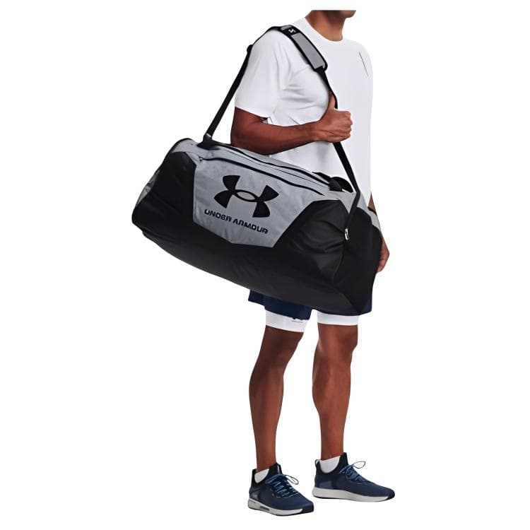 Спортивная сумка Under Armour Полиэстеровая ткань Дорожная сумка Спортивная сумка Большая Унисекс Темно-серый и Черный - изображение 5