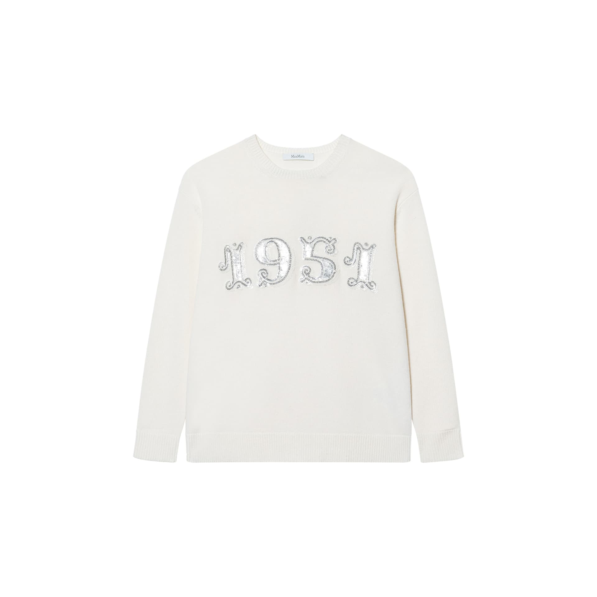 Кофта MaxMara Плюш с кольцевым рисунком Свитер Women's White