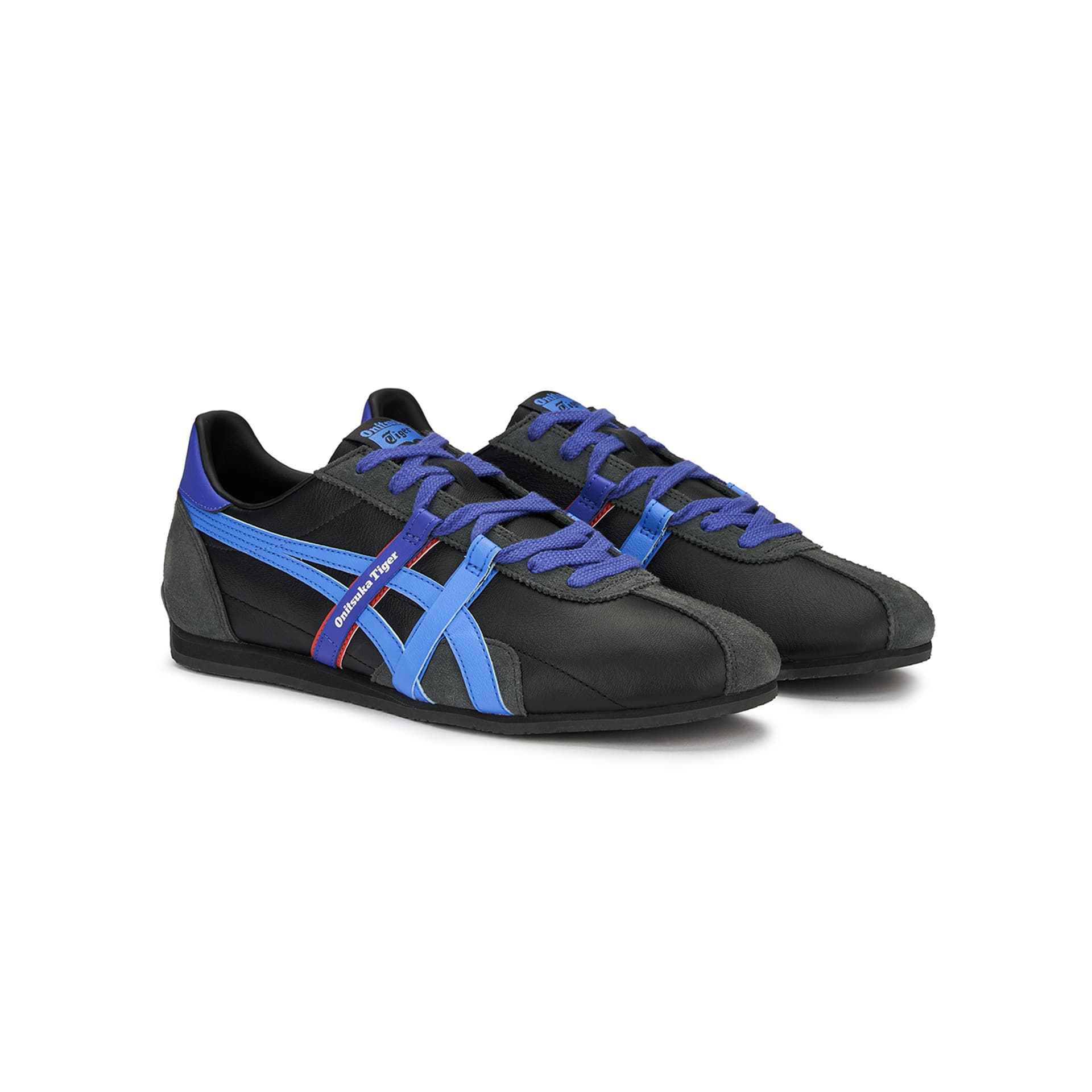 Кроссовки Onitsuka Tiger RUNSPARK 2,0 Беговые кроссовки Коровья кожа Low Топ Повседневная обувь Унисекс Черный синий - изображение 3
