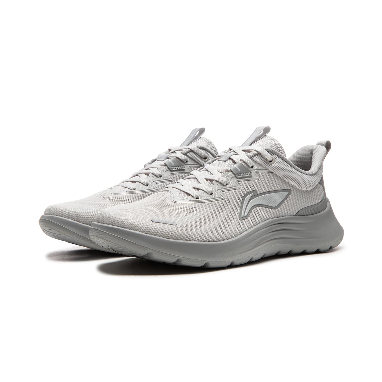 Кроссовки для бега Li-Ning Легкие и мягкие кроссовки для бега с хорошей амортизацией, дышащие, устойчивые, низкие, мужские, серые - изображение 3